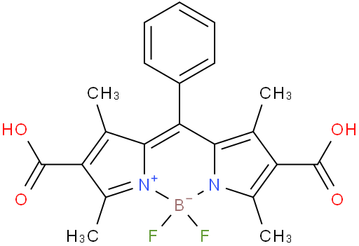 5,5-difluoro-1,3,7,9-tetramethyl-10-phenyl-5H-4l4,5l4-dipyrrolo[1,2-c:2',1'-f][1,3,2]diazaborinine-2,8-dicarboxylic acid