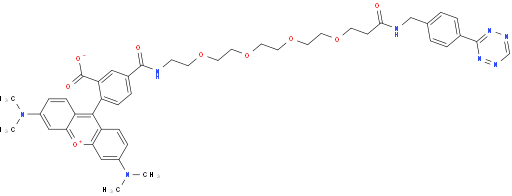 5-((1-(4-(1,2,4,5-Tetrazin-3-yl)phenyl)-3-oxo-6,9,12,15-tetraoxa-2-azaheptadecan-17-yl)carbamoyl)-2-(3,6-bis(dimethylamino)xanthylium-9-yl)benzoate